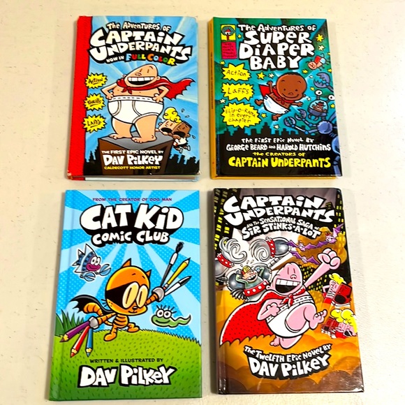 Scholastic Other - 4 Hardcover Dav Pilkey Graphic Novels